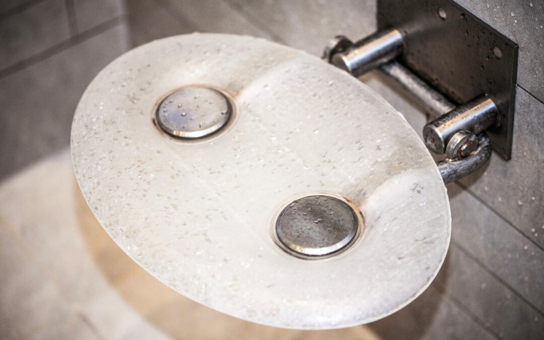 Ergonomic design mobility shower seat