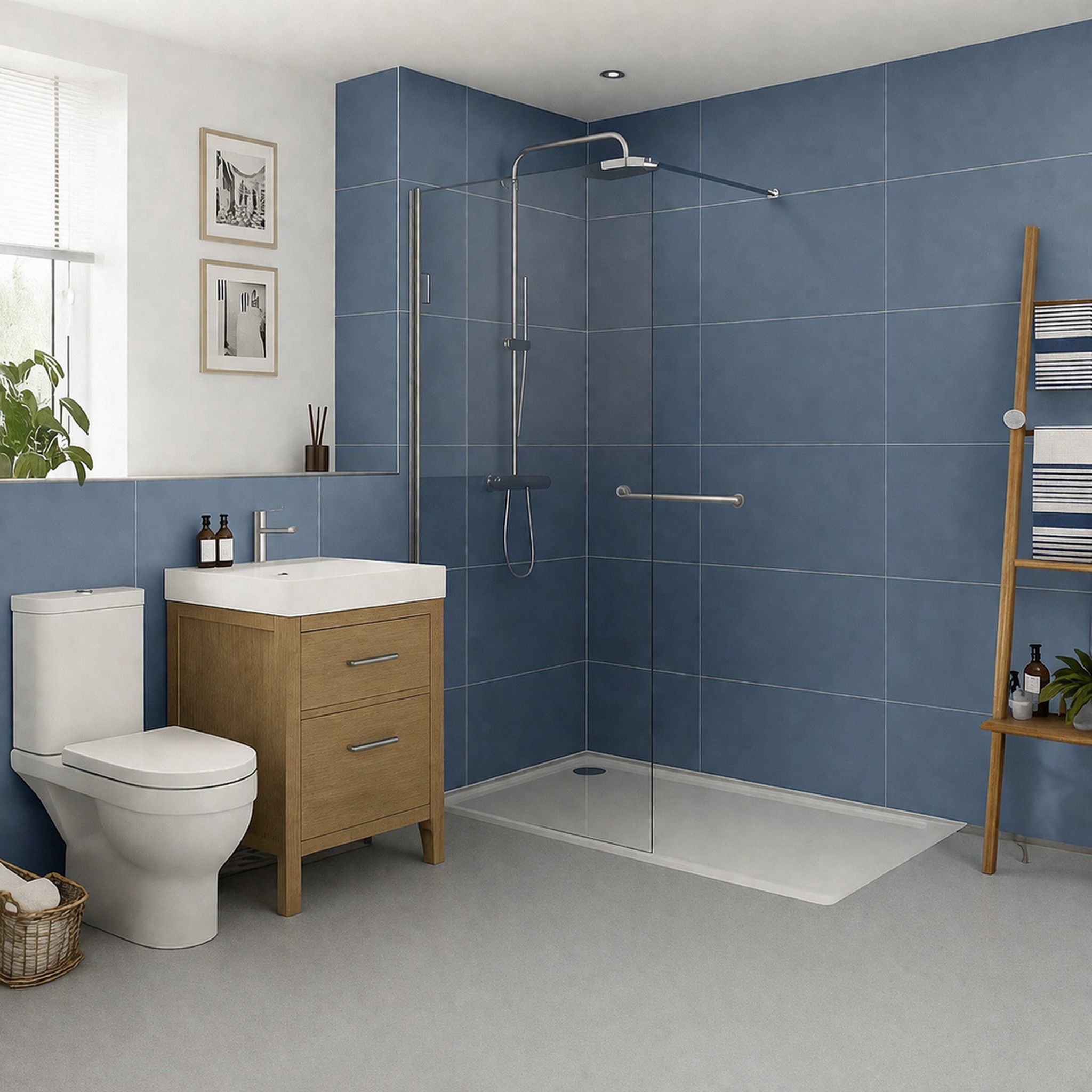 bathroom_print_quality Well-lit white wet room