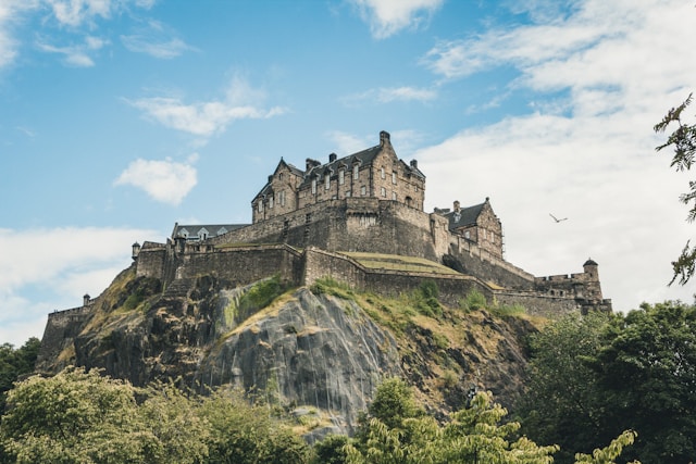 Edinburgh castle upon the top of the hill