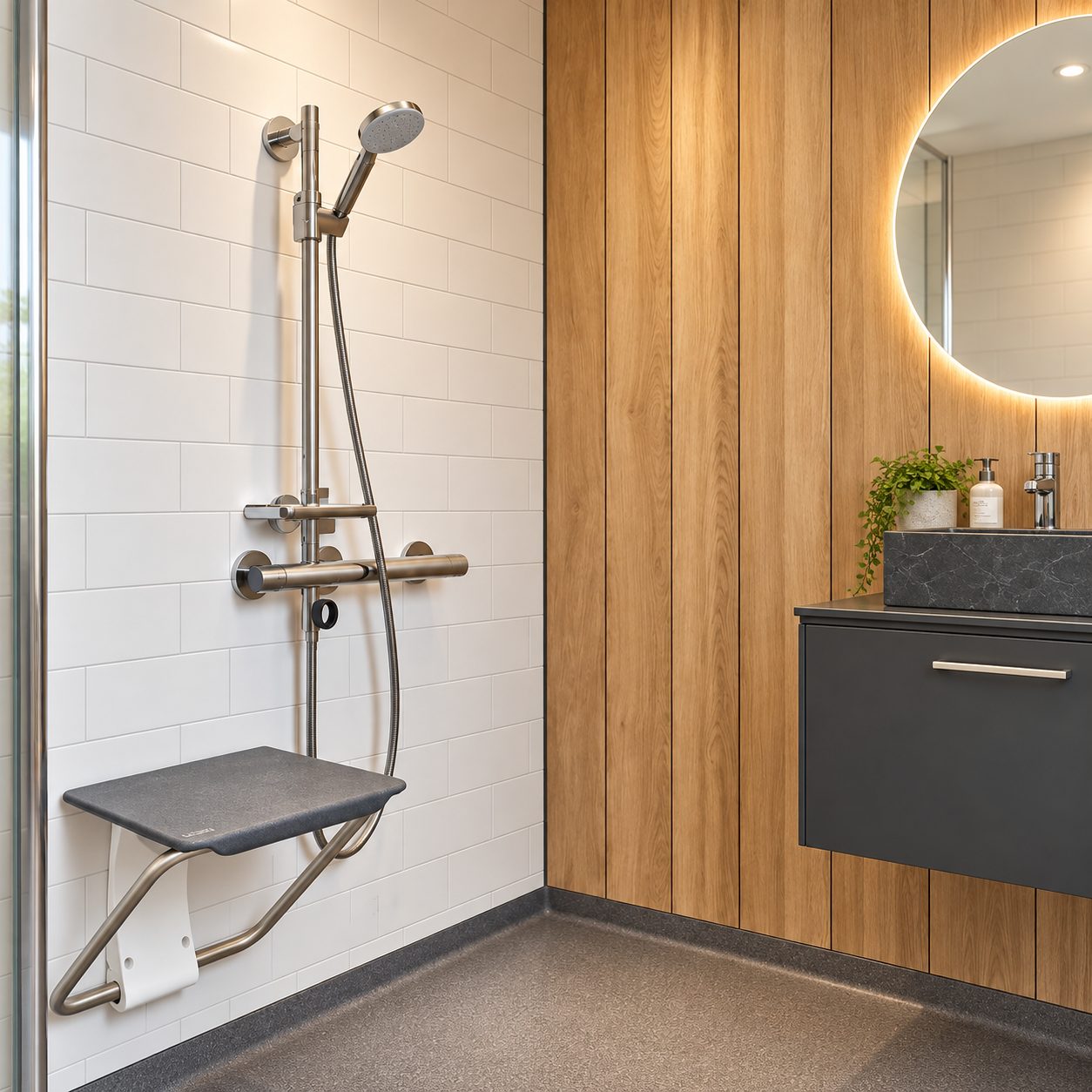 wood wall wet room bmas glasgow