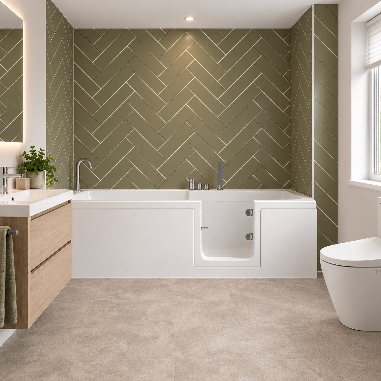 Stockbridge bathroom with walk-in bath Stockbridge bathroom with walk-in bath